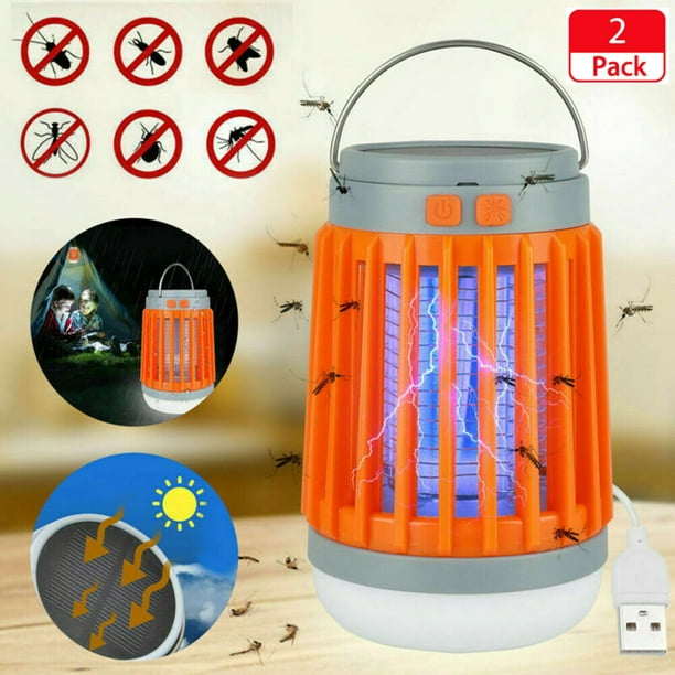 Solar USB Mosquito Killer Light Electronic Fly Bug Insect Zapper Trap Pest Lamp 